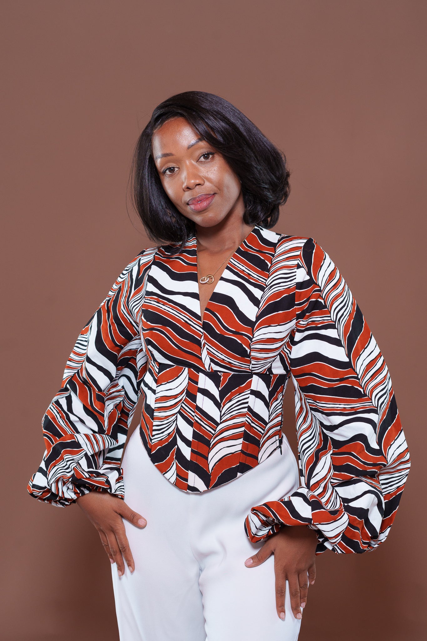 Adire Corset Top In Hawia